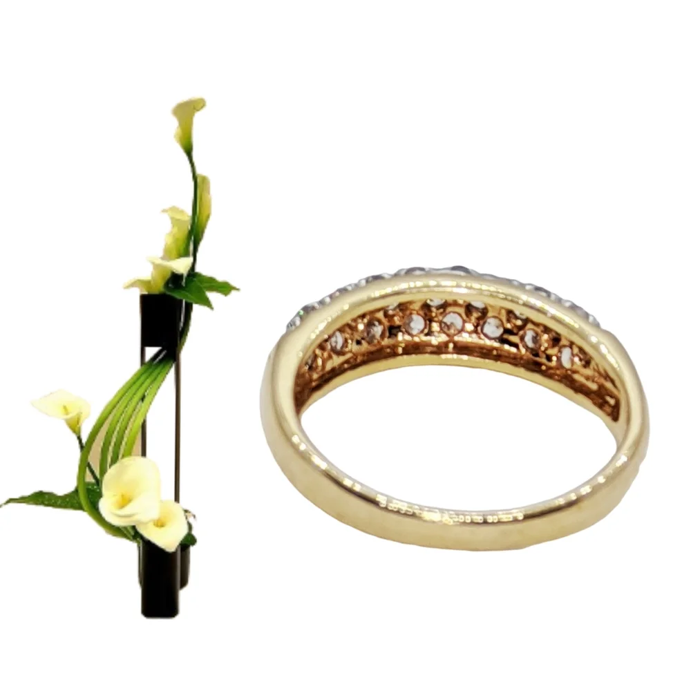 Clear CZ Stones Unisex Gold Plated Ring. Size 10.75. NWOT